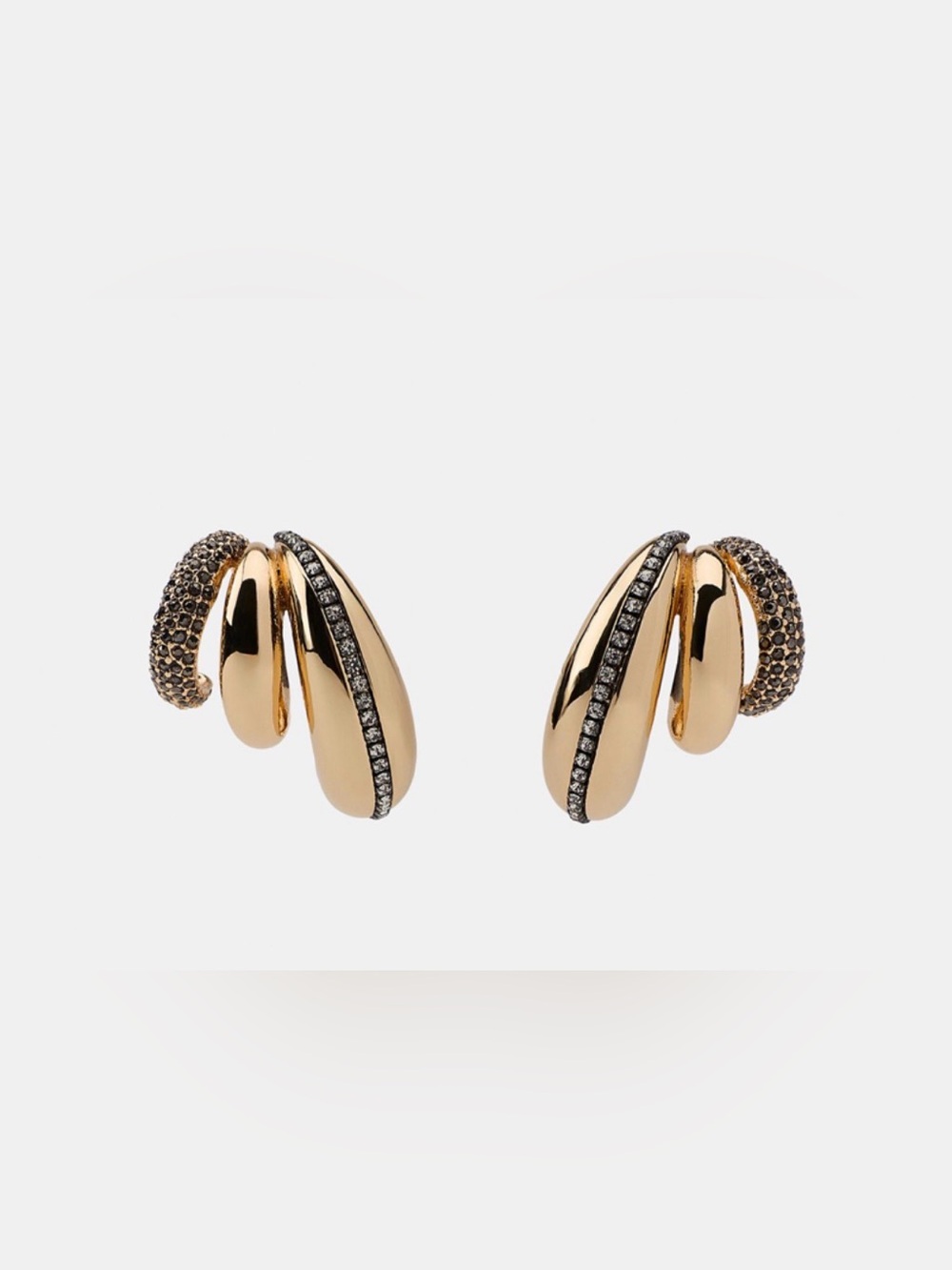 🔥🔥Zara Gold-Tone Crystal Accent Curved Stud Earrings